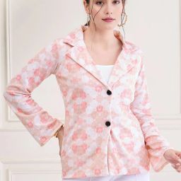Women Printed Tuxedo Style Formal Blazer-picture-27
