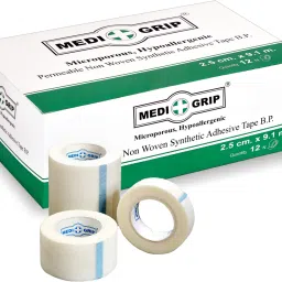 Non Woven Microporous Paper Tape 2.5 cm X 9.1 m (Pack of 12) White First Aid Tape-image-25