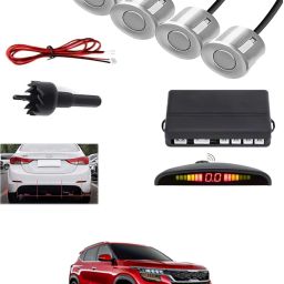 4Silver Parking Sensor With LED Display Increased Safety For Car-246 Universal 4 Silver Reverse Parking Sensor With LED Display For Cars-246 Parking Sensor-image-97