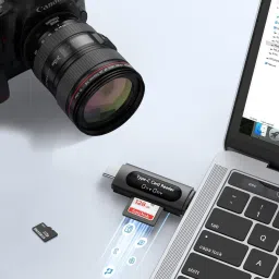 Foxne Point 4 in 1 SD & TF Card Reader with Type-C & USB Ports, Portable Memory Card Reader Card Reader image 5