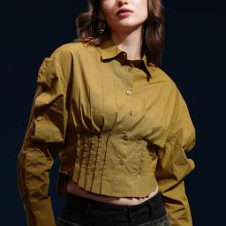 Women Regular Fit Solid Cut Away Collar Casual Shirt-image-80