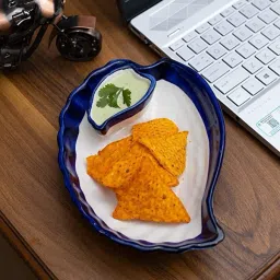 Ceramic Platter Tray Leaf Shaped for Serving Sweets Chips Cookies Dry Fruits etc Chip & Dip Tray-picture-17