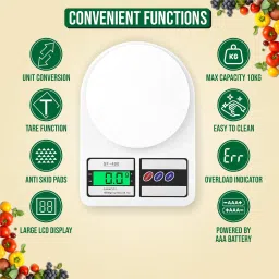 AZANIA Food Weighing Machine with LCD & Tare Function For Diet Lovers & Home Chefs Weighing Scale image 4