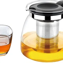 Borosilicate Glass Teapot Kettle & 1 Square Cups | Heat Resistant Tea Pot Tea Urn-16