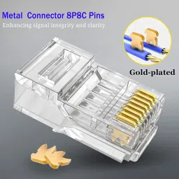 Civon 25 Pcs RJ45 Connectors Modular 8 Pin Network Cable Plugs Crimps Network Interface Card image 2