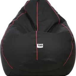 XXL Classic Black With Pink Piping Teardrop Bean Bag With Bean Filling-picture-18