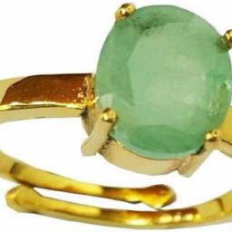 Emerald Panna Panchdhatu Rashi Ratan Ring for Astrological Purpose Lab Certified Brass Emerald Gold Plated Ring-image-98