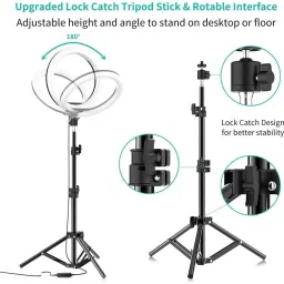 Webilla 10 Inch Ring Light With Tripod Stand In 3 Modes Adjustable Light Dimmable Light For smartphone With Phone Holder For Youtube Tik tok Video Live Photo Studio make up Ring Flash image 3