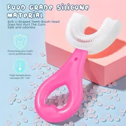 U Shaped Toothbrush for Kids Whitening Silicone Brush Head Children Infant Ultra Soft Toothbrush-image-14