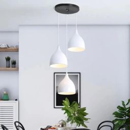 Hanging Shade Light, White, 3 Lamp Cluster Set Chandelier Lamp Shade-18