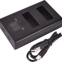 Camstuffs LPE-12 Dual Fast USB type 'c' camera charger with LCD display for canon Camera Battery Charger-image-95