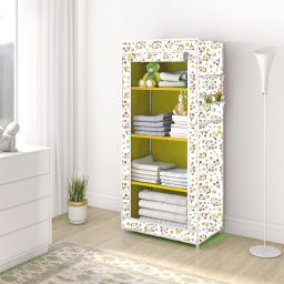 13A4_1 Door 4 Shelf Carbon Steel Collapsible Wardrobe-image-70