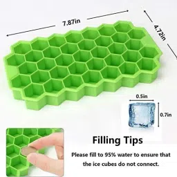 smartzone Ice Cube Tray with Silicon Ice Mold Trays Flexible Silicone Honeycomb Design Multicolor Silicone Ice Cube Tray image 2