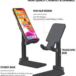 Aliens Foldable Adjustable Tablet & Phone Stand – Height & Angle Adjustable, Mobile Holder image 3