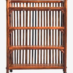 evra Cane bamboo Bookshelf Multipurpose Home Decor Storage Rack Showcase Organizer Solid Wood Semi-Open Book Shelf image 2