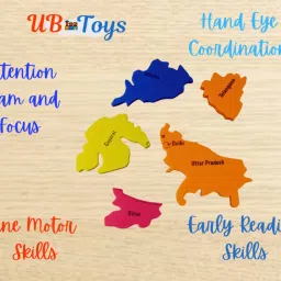 ub toys Map Of India Jigsaw Puzzle with Flags Capitals image 4