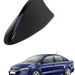 Shark Fin Roof Antenna Aerial ABS AM/FM Radio Signal for VW Vento - Black Whip Vehicle Antenna-image-86