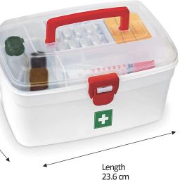 milton 1 Plastic Rectangular Medicine Box,First aid Box Multi Utility Storage with Handle Pill Box image 3
