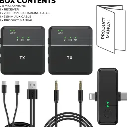 moozmob Double Person Wireless Mic with Noise Reduction for Mobile, Camera, Laptop, DSLR Microphone image 5