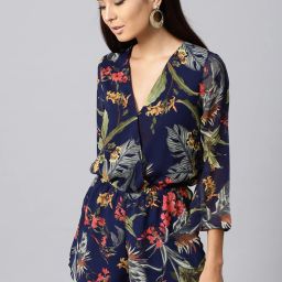 Women Dark Blue, Red, Green Romper-24