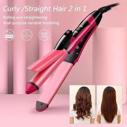 HINOVO WOMEN'S HAIR STRAIGHTENER NHC-2009 TEMPERATURE CONTROLLED 2 IN 1 HAIR STYLER Hair Straightener-image-63