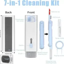 Cysto 7-in-1 cleaning kit Dust Brush, Earphone Cleaner Pen, Key Puller, Spray Bottle for Mobiles, Gaming, Computers, Mobiles-24