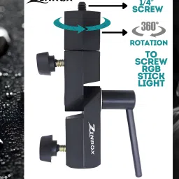 ZINROX Portable RGB Stick Light Holder – Handheld Stand with 1/4’’ Swivel Mount ZX - BRACKET 1000 Rotating Flash Bracket image 2