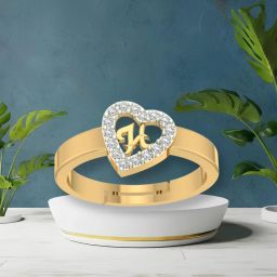 Heart Shaped Brass H Alphabet Rings Gold Adjustable Valentine Latest American Diamond Latest American Diamond Love Heart Initial Letter for Women Girls Girlfriend Men Boys Couples Lovers Brass Cubic Zirconia Gold Plated Ring-image-39