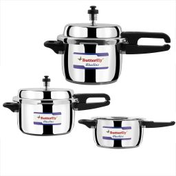 Blueline 2.0L, 3.0 & 5.0 liter combo of 100% stainless steel 2 L, 3 L, 5 L Induction Bottom Pressure Cooker-11