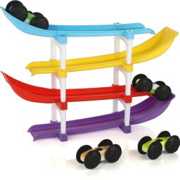 Racer Ramp Car Sliding Toy 4 ramps & 4 cars for Kids-28