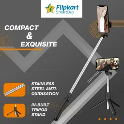 Flipkart SmartBuy R1 Bluetooth Selfie Stick with Remote, 3-in-1 Multifunctional Selfie Stick, Tripod, Monopod Stand & Mobile Stand Compatible with All Mobile Phones Bluetooth Selfie Stick image 2
