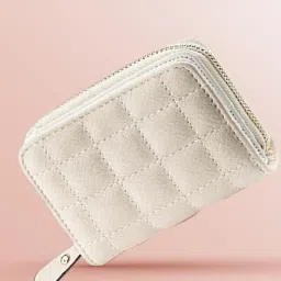Women White Artificial Leather Wallet - Mini-21