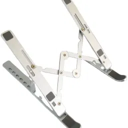 RG Notebook Holder Portable Laptop Riser Height Angle Adjustable stand Aluminum Notebook Expansion Bracket Laptop Holder Laptop Stand for Home Office Aluminium Floor and Desk Stand Laptop Stand with Adjustable Height Compatible with Universal Laptops-image-38
