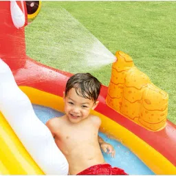 Happy Dino (IND*44) Play Center Pool 6'5in x 5'7in x 3'6in Inflatable Swimming Pool-8