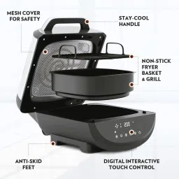 borosil BestDigi Top Load Large Capacity, 8 pre-set menus,8 in 1 functionality Air Fryer image 4