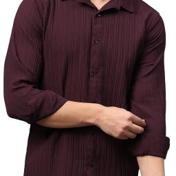 Men Regular Fit Self Design Spread Collar Casual Shirt-image-40