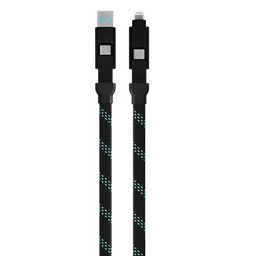 urbn Quad Type A, Type C to Type C, Lightning 3.9 Feet (1.2M) 4-in-1 Cable (Nylon Braided, Black)-37