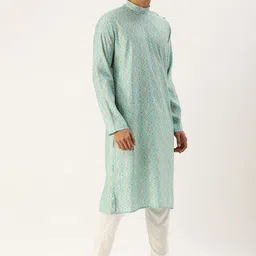Ethnovog Ethnic Motifs Printed Regular Kurta with Churidar image 4