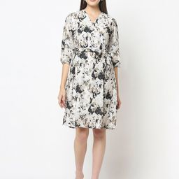 Crimsoune Club Off White Floral Dress-image-19