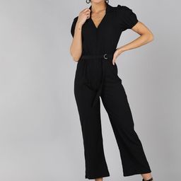 Golden Kite Shirt Collar Puff Sleeves Basic Jumpsuit-43
