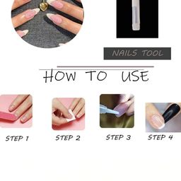 AMOK STORE Set Of 12 Reusable Artificial Nails With Application Kit - Red KUN129 image 2