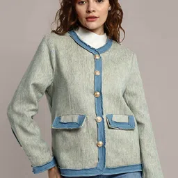 iki chic Round Neck Cotton Overcoat-27