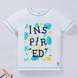 Ed-a-Mamma Boys Typography Printed Cotton T-shirt-picture-2