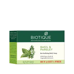 Biotique Set of 3 Bio Basil and Parsley Body Soaps For Deep Cleansing & Oily Skin image 3