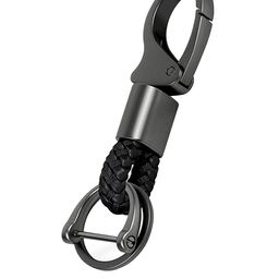 CONTACTS Braided Leather Strap Ring Key chain-image-23
