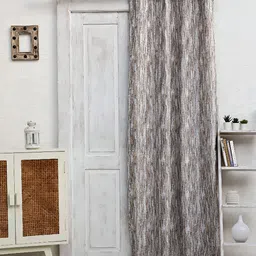 Ariana Grey & Beige Abstract Room Darkening Door Curtain-18