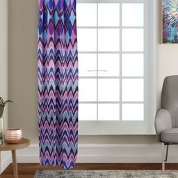 MFD HOME FURNISHING Purple & Pink Geometric Black Out Door Curtain-34