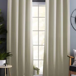 Story@home Beige 2 Pieces Black Out Door Curtains-54