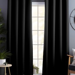 Story@home Black 2 Pieces Black Out Door Curtains-image-39