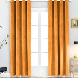 Aura Rust 2 Pieces Room Darkening Door Curtain-image-25